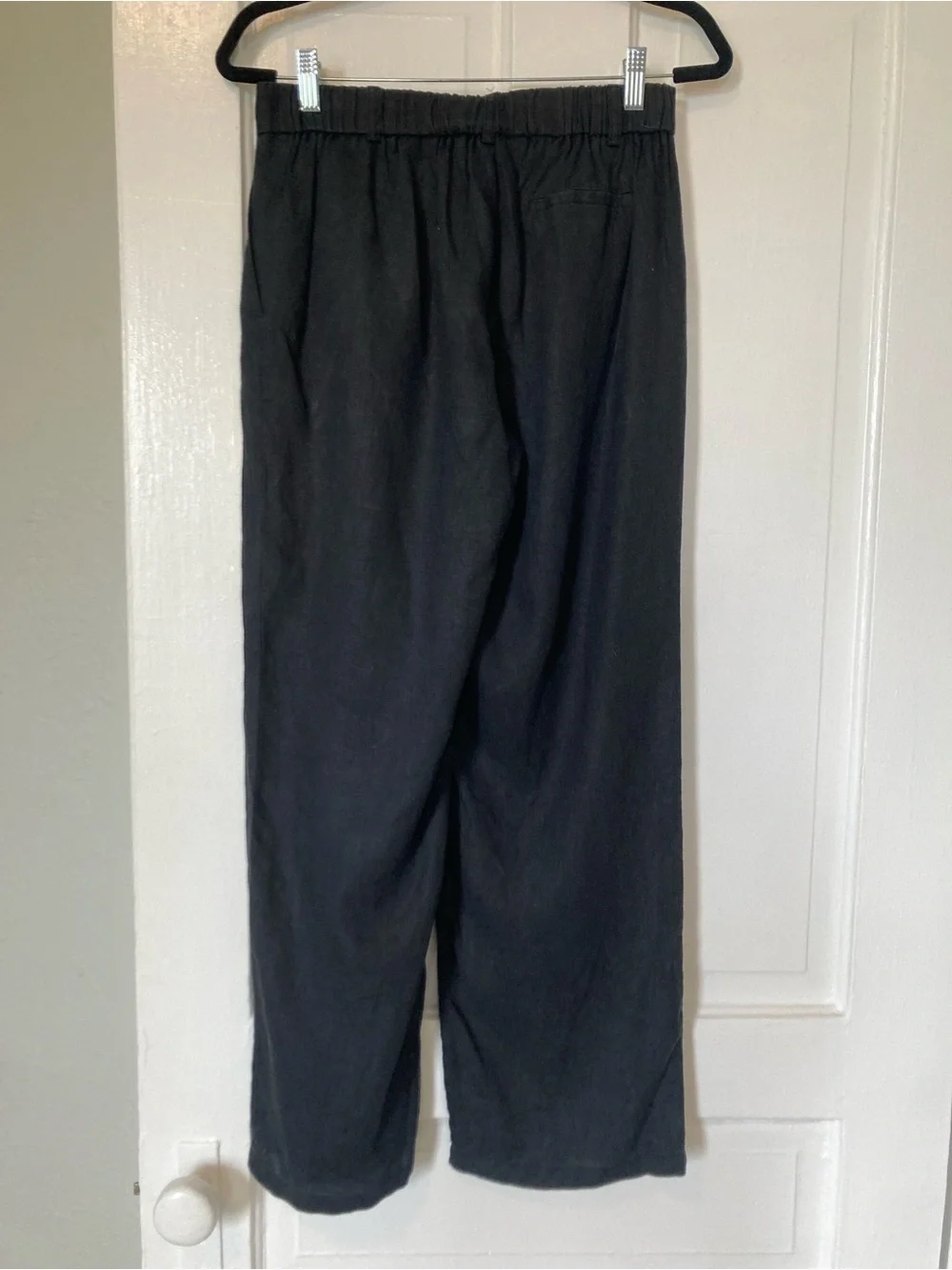 100% linen wide leg trousers